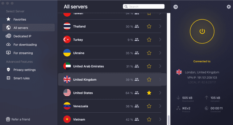 CyberGhost VPN on a Macbook air 